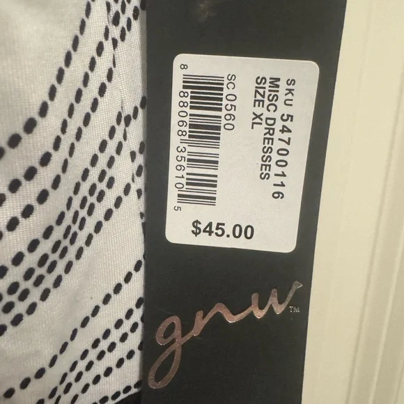 GNW Black and White Midi A-line Sleeveless V-neck Dress - Picture 3 of 5